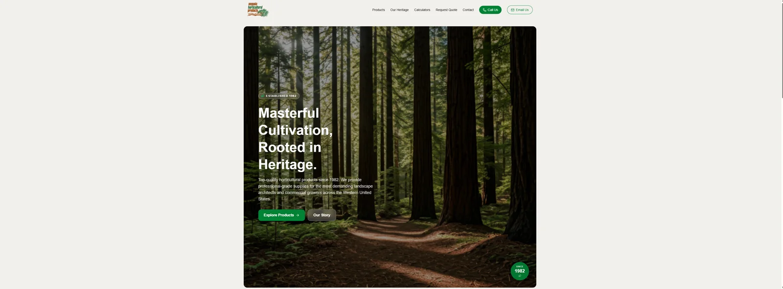 Sequoia Horticultural Products website design